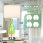 BesLowe 26in Tall Glass Table Lamps Set of 2 - Image 5