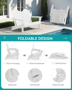 SERWALL 5 Pieces HDPE Patio Adirondack Chair Set, 2 Adirondack Chair - Image 6