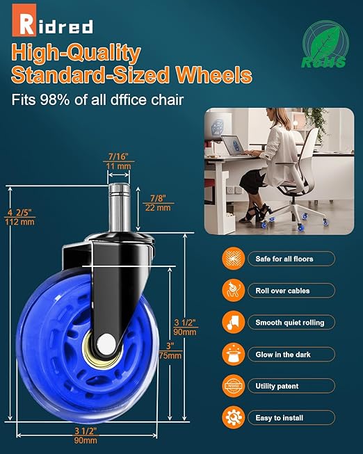 RidRed Gaming Chair Wheels - Image 9