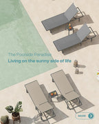 Outdoor Lounge Chairs Set of 2, Aluminum Pool Lounge Chairs - Image 7