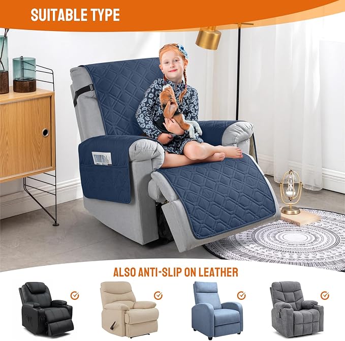 VANSOFY 100% Waterproof Recliner Chair Covers, Recliner Cover Non-Slip Dog - Image 5