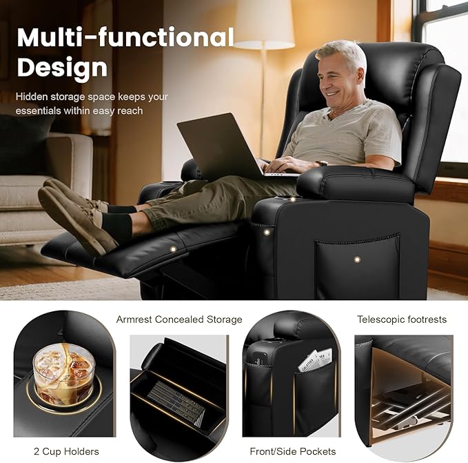 Recliner Sofa Set, Massage Home Theater Set - Image 3