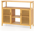 Giantex Bamboo Bathroom Storage Cabinet, 2-Door Storage Organizer by Giantex