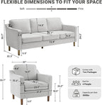 Kingfun Living Room Furniture Sets, 3 Seater Couch and Loveseat, Mid Century - Image 2