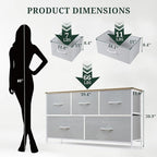 5-Drawer Dresser for Bedroom, Anti-Tip Wide Storage Organizer Fabric Chest of - Image 3