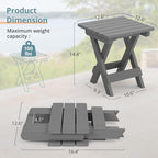LUE BONA Small Outdoor Folding Side Table, HDPS Outside End Table - Image 3