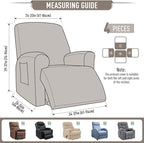 TAOCOCO Recliner Cover 4-Pieces, Recliner Stretch Sofa Slipcover, Recliner - Image 5