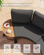 Outdoor Patio Furniture Set, 4 Piece Half-Moon Aluminum Patio Conversation Sets - Image 4