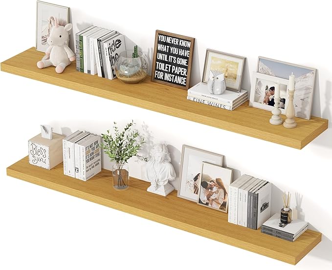 55 Inch Floating Shelves, 12 Inch Deep Floating Shelves by Unknown