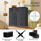 9-Drawer Dresser for Bedroom, Anti-Tip Tall Storage Organizer Chest of Drawers - Image 4