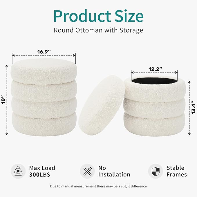 Busaurus Round Ottoman with Storage - Image 2