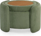 Furniture of America Lennox Modern Chenille 25-inch Round Storage Ottoman - Image 16
