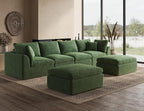 ohllob 140" U Shaped Couch, Cloud Sectional Couches - Image 3