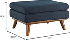 Modway Engage Mid-Century Modern Upholstered Fabric Ottoman in Azure - Image 3