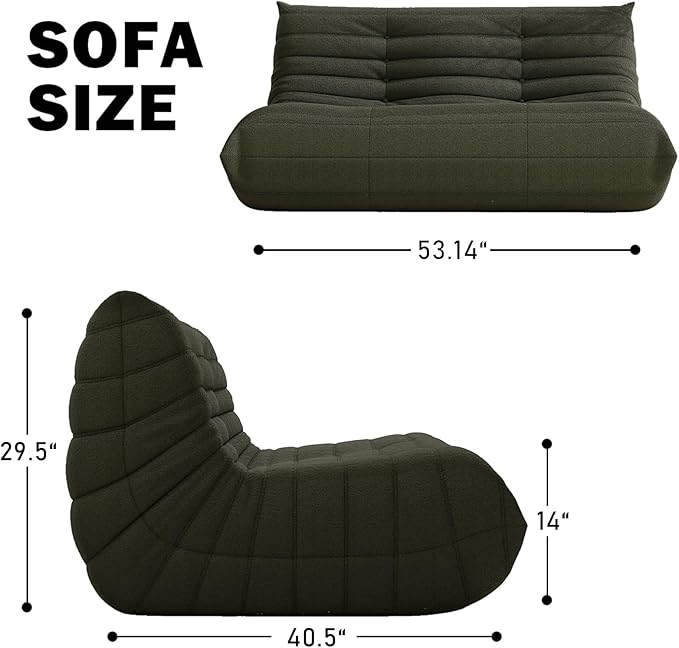 Loveseat Fireside Chair Bean Bag Sofa - Image 2