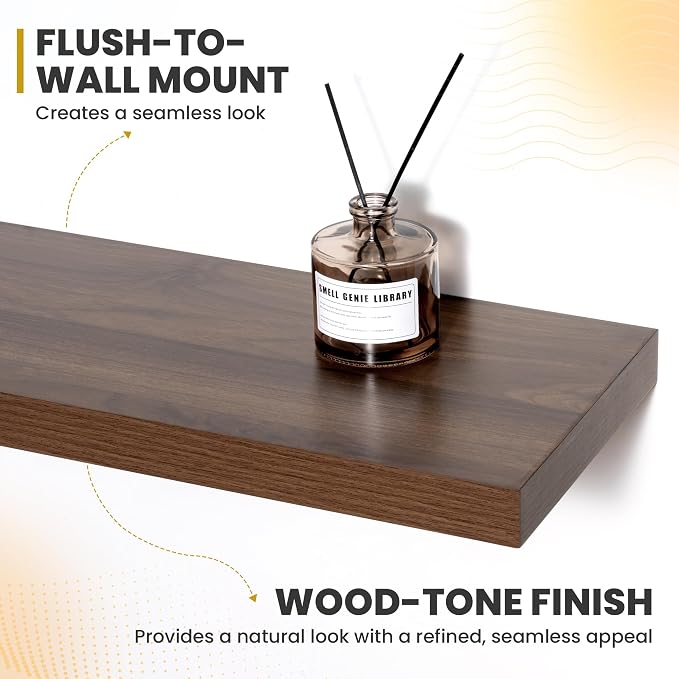 Acovy 72 Inch Floating Shelves, 9.3" Deep Floating Shelf Wall Mounted, Rustic - Image 5
