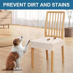 Smiry Waterproof Seat Covers for Dining Room Chairs Set of 2, Stretch Jacquard - Image 6