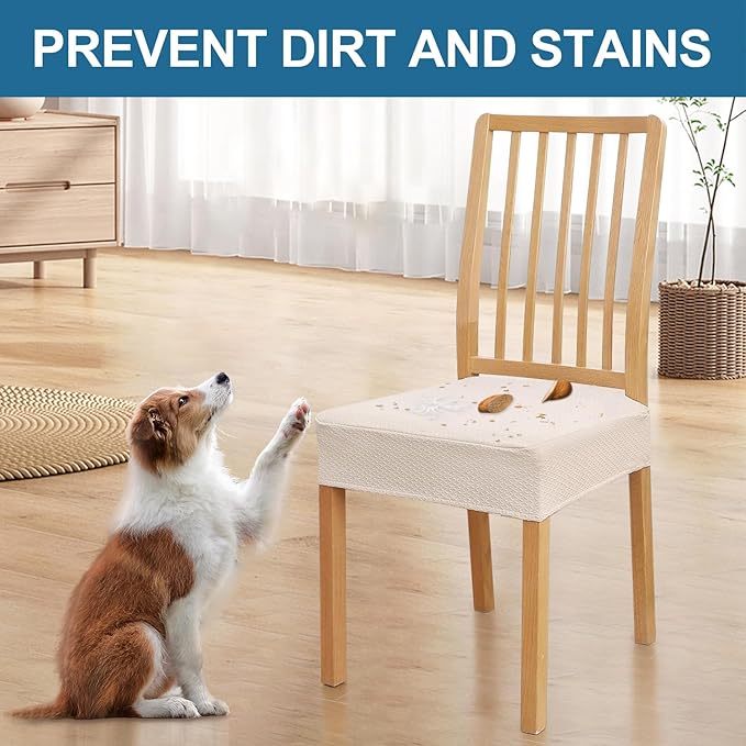 Smiry Waterproof Seat Covers for Dining Room Chairs Set of 10, Stretch Jacquard - Image 6