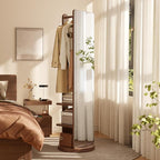 WoodsWhisper Full Length Mirror Coat Rack Solid Wood Floor Mirror 66"x12" Full by Unknown
