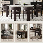 Modern Chenille Dining Chairs Set of 4, Upholstered Barrel Chairs - Image 5