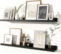Fun Memories Picture Ledge Shelves Set of 2, 32 Inch Rustic Wall Mounted by FunMemories