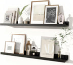 Fun Memories Picture Ledge Shelves Set of 2, 32 Inch Rustic Wall Mounted by FunMemories