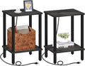 TUTOTAK End Table with Charging Station, Small Side Table, Nightstand Bedside by ChoosetutotakFurnitureBuildYourCozyHome