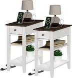 ChooChoo Farmhouse end Table Living Room Set of 2, Sofa Side Table Living Room by ChooChoo
