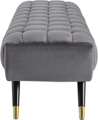 Modway Adept Mid-Century Modern Velvet Upholstered Tufted Accent Bench in Gray - Image 5