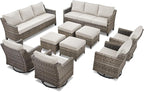 10 Piece Patio Furniture Set-High Back Outdoor Furniture Set Sectional Sofa - Image 9