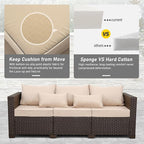 Rattan Star Outdoor Furniture Couch 3 Seater Sofa Outdoor Brown Wicker Sofa - Image 4