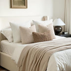 Faux Fur Throw Pillow Covers 20x12 Inch Set of 2 Boucle Neutral Decorative - Image 4