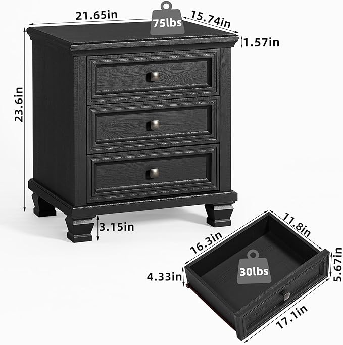 SAVOR LIFE Farmhouse Nightstand - Image 2