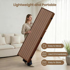 5 Panel Room Divider and Extra Wide Folding Privacy Screen, Bamboo Room Divider - Image 5
