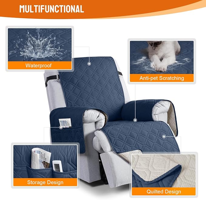 VANSOFY 100% Waterproof Recliner Chair Covers, Recliner Cover Non-Slip Dog - Image 7