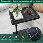 C Table End Table Adjustable Height, 360°Swivel TV Tray Table - Image 5