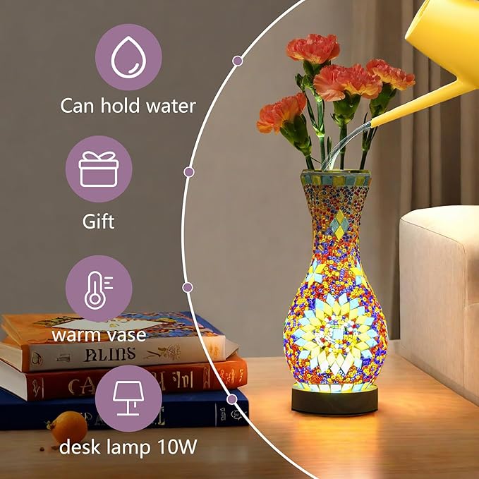Elegant Turkish Moroccan Style Mosaic Table Lamp - Image 3