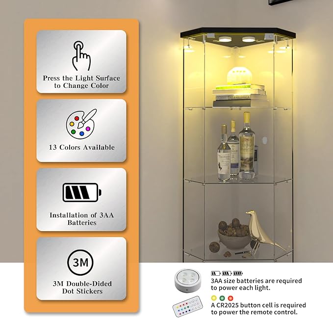 Beauty4U Glass Display Corner Cabinet - Image 4