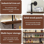 Solid Wood Wall Mounted Wine Rack, Large Bar Shelf - Image 5