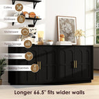 67'' Modern TV Stand for TVs up to 75'', Modern Long Media Console - Image 5