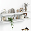 Fun Memories Floating Shelves for Wall, 48 Inch Long Set of 2 Rustic Wood Wall by FunMemories