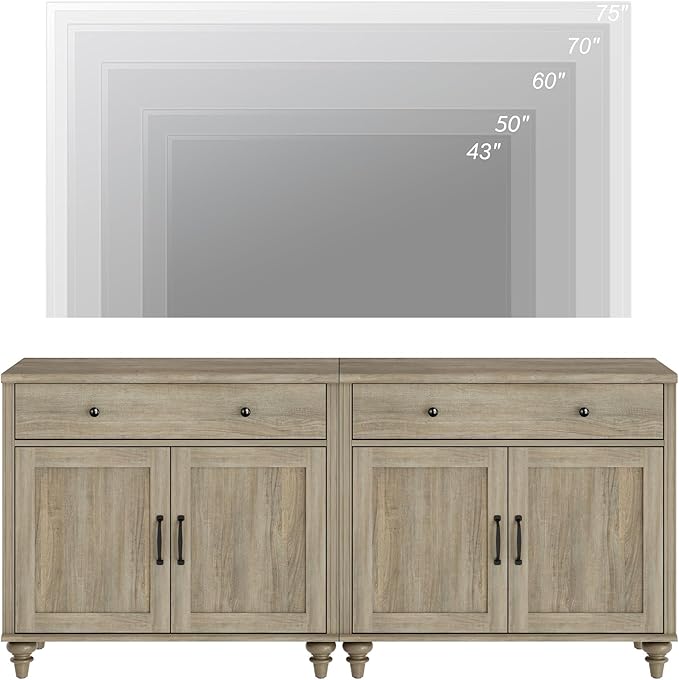 WAMPAT Farmhouse TV Stand for 75 inch TV - Image 4