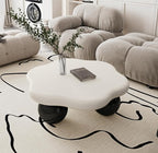 35" Cloud Coffee Table with 3 Ball Legs, Modern Minimalist Petal Center Table by BSYEIO