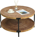 Awescuti Round Boho Wood Coffee Table by Awescuti