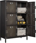 Metal Locker Storage Cabinet, 47.3" Employees Locker by Anxxsu