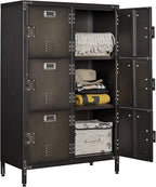 Metal Locker Storage Cabinet, 47.3" Employees Locker by Anxxsu
