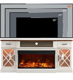 OKD 3-Sided Glass Farmhouse Electric Fireplace TV Stand - Image 6