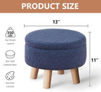 Wimarsbon Storage Ottoman, Modern Round Footrest - Image 3