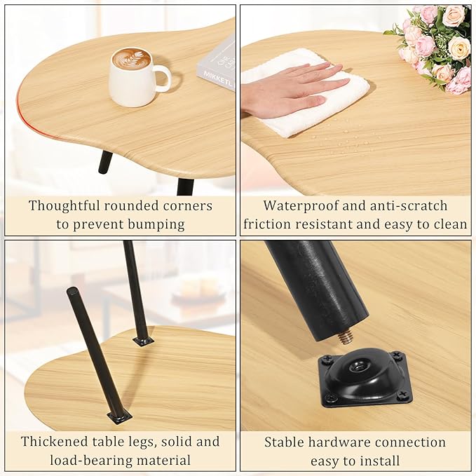 Small Coffee Table Cloud Coffee Table Modern Center Table Floor Table Walnut - Image 4