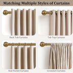 2 Pack Warm Gold Curtain Rods Double - Image 4